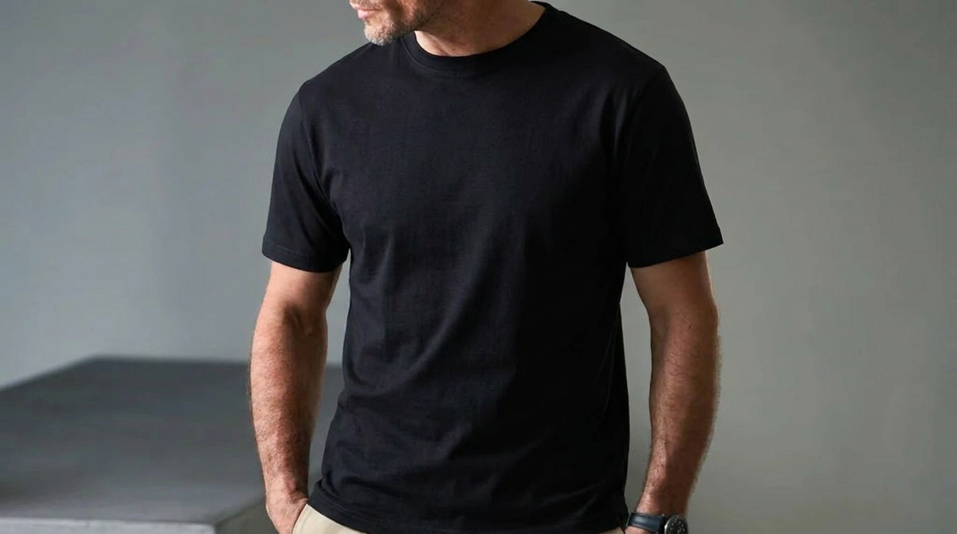 Sun Tee Men's Black Crew Neck T-Shirt 6-Pack