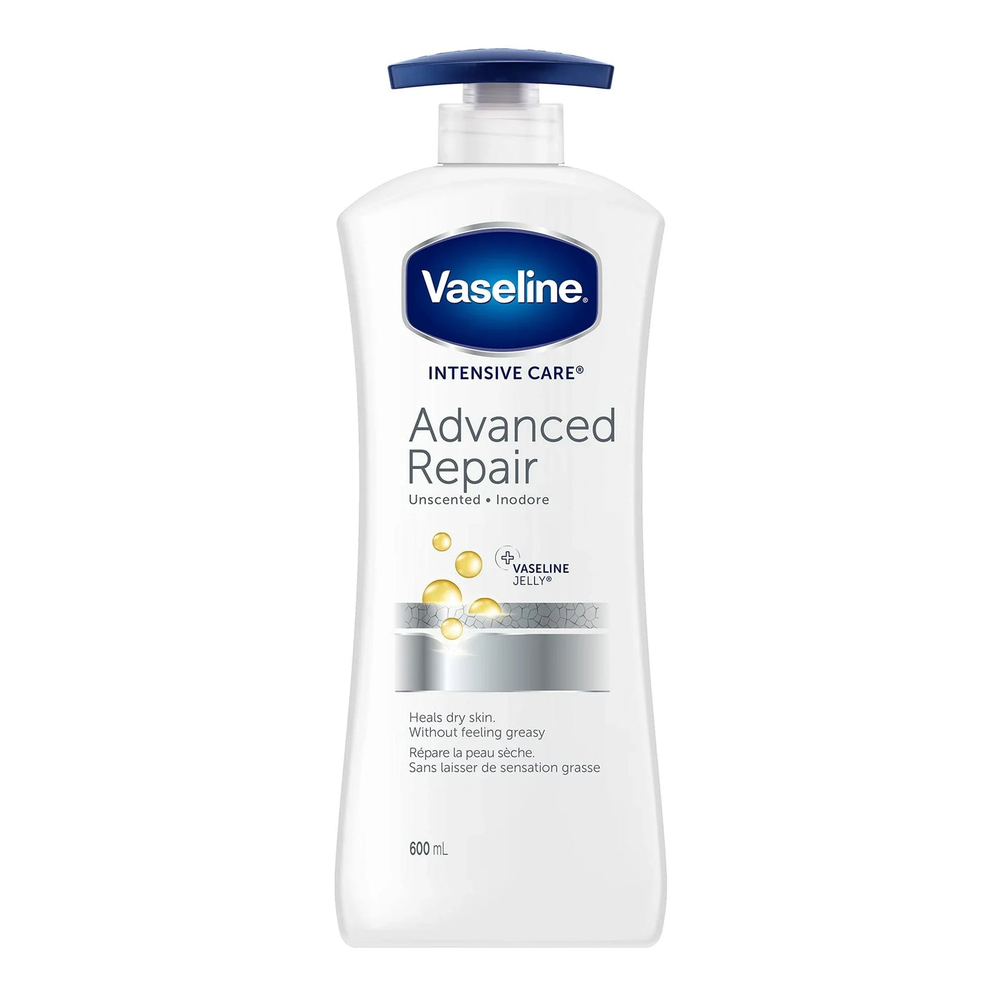 Vaseline Intensive Care Advanced Repair Unscented Lotion 600 mL pump bottle
